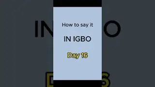 How to say (I understand Igbo a little) in Igbo 👼👌🙈 #igbo  #learnIgbo #igboamaka