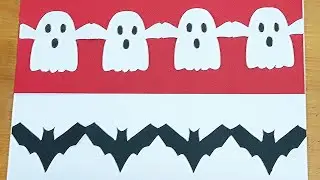 Halloween Paper Chain, Ghost Paper Chain, Bat Paper chain, paper Garland, Halloween paper crafts,
