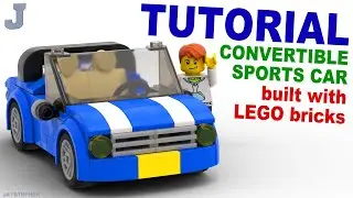 How To Make A Blue Convertible Sports Car With LEGO Bricks Tutorial