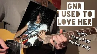 GNR - Slash - I Used To Love Her guitar solos: fun way to practice major D scales