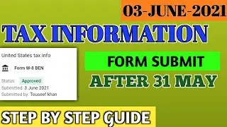 How to Submit Tax information on Google Adsense for Youtube Step by Step After 31 May ||Touseef Tech