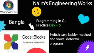 Switch case ladder method and vowel detector program, Day 5