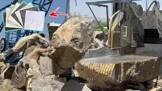 How Marble plates are made from stone and cutters