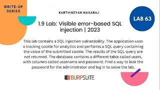 1.9 Lab: Visible error-based SQL injection | 2023