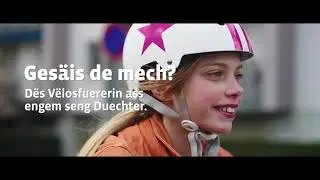 Sécherheets-Campagne Sécurité routière Vëlosfuererin "Gesäis de mech?" Beim Iwwerhuelen 1,5m Ofstand