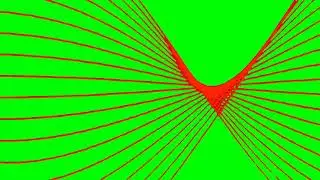 Red line music spectrum waves on green screen