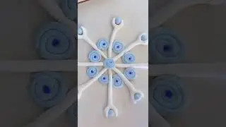Снежинка из воздушного пластилина.Игрушка на елку своими руками🎄 #воздушныйпластилин #лепкадлядетей
