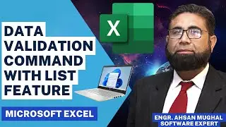 Data Validation Command With List Feature, Microsoft Excel, #ahsanmughal