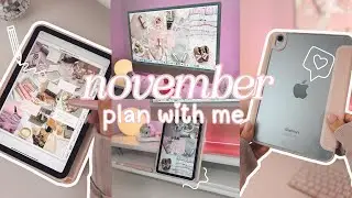 November Plan with Me on iPad Mini 7 🎀🎧🩷 | iPad Digital Planner, GoodNotes Planner, Digital Stickers