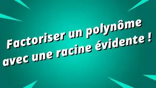 Comment factoriser un polynôme avec une racine évidente ? Exercice corrigé