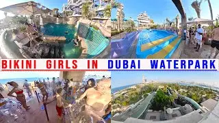 Dubai Atlantis Aquaventure Waterpark | Abundance of Bikini Girls and Best Water Rides 4K | Part 4 🇦🇪