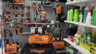 ניקוי שואב אבק עם מדחס אוויר שקט של חברת Villager