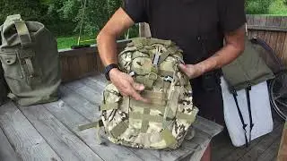 Тактический брезентовый рюкзак для охоты, рыбалки, туризма  Прочный, водонепроницаемый. Обзор.
