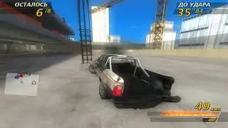 игра FlatOut 2 . разгромное дерби на выживание. тачка взорвалась неожиданно