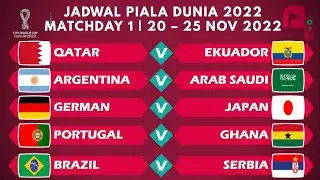 Jadwal Piala Dunia 2022 Matchday 1: 20 Sampai 25 November 2022 LIVE SCTV | FIFA WORLD CUP 2022 QATAR