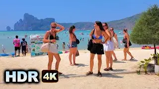 Phi Phi Harbour View Hotel  PHI PHI Island krabi  Loh Dalum Beach - Virtual Thailand Walk  // 4K HDR