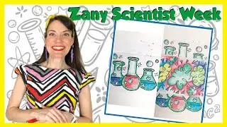 How to Draw Transforming Beakers + Chalk Paper Marbling | Zany Scientist Week