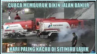 Cuaca Memburuk Bikin Jalan Banjir, Hari Paling Kacau di Sitinjau Lauik