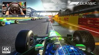 Michael Schumacher's 1st Championship winning Car Benetton B194 - F1 Classic steering wheel Gameplay