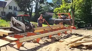 Norwood HD36v2 cutting 8x7x12' tie beams to finish up the timber frame order. Part 2