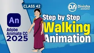 Adobe Animate CC 2025 | Walking Animation Tutorial | Step-by-Step (Female Character)