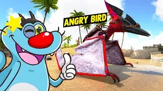 Oggy NEW Flying ANGRY BIRD Dinosaurs | ARK: Survival Evolved ! #Ep3 .ft Oggy