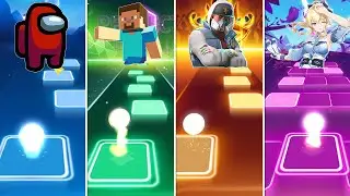Among Us VS Minecraft VS Fortnite VS Genshin Impact - Noob vs Pro vs Hacker vs God #1 Music Dance