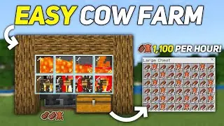EASY Automatic Cow Farm Tutorial 1.21 - Minecraft Bedrock & PE
