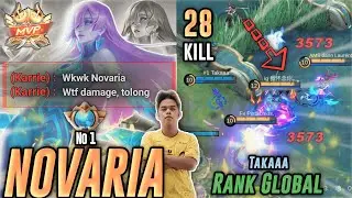 28 Kills‼️Build Novaria Tersakit 2023 Mobile Legends - Top Global Novaria By Takaaa - Mobile Legend
