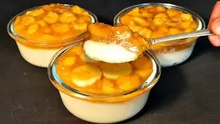 Just milk and banana! The most delicious homemade dessert in 5 minutes! No baking! Delicacy