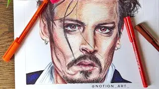 Johnny Depp Ballpoint Pen Drawing using Staedtler Ball 432 M