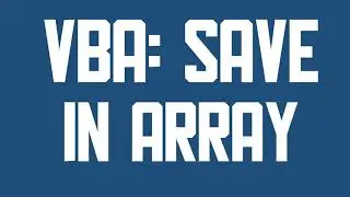 VBA Save table in array