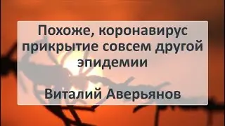 Похоже, короновирус прикрытие совсем другой эпидемии. Виталий Аверьянов
