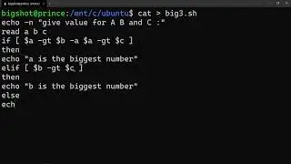 Biggest of 3 numbers Shell Programming | os | 4th sem cse | operating system lab | QT