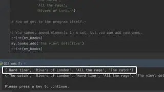 Python 029 - Using sets