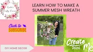 DIY summer mesh wreath | how to make a mesh wreath with flowers |