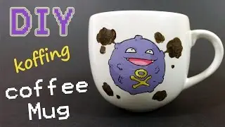 How To Paint On A Mug Permanently - Koffing Coffee Mug | CraftySandra Collab