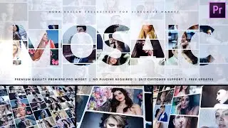 Mosaic Logo Reveal | Photo Wall Premiere Pro MOGRT [ perfect for vlog intro or event promo ]