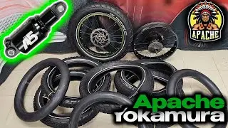 Электровелосипед Yokamura Apache: мотор-смазка, колеса, спицовка, покрышки, пневмоподвеска и др.