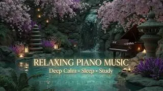 Deep Sleep Music & Relaxing Piano ~ Serene Waterfall Zen Garden for Anxiety Relief Today Now