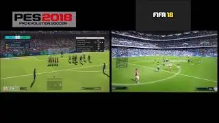 PES 2018 vs FIFA 18 gameplay split screen HD