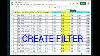 Google Sheets. Create Filter for quick analysis