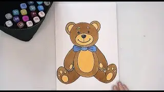 How to draw a bear. Drawing a teddy bear. Drawing lesson for kids.