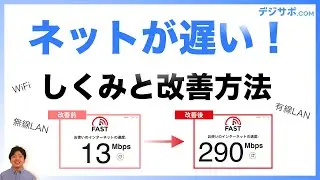 ネット（WiFi）速度が遅い・重い時の改善方法！ルータ・モデム・WAN・有線・無線LANなどについて解説します【WiFiを速く（早く）する方法】【仕組み】【パソコン/iPhone/Android】