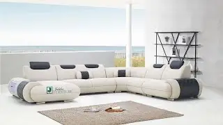 Melanee Modern Sectional with Adjustable Headrest  | Jubilee Furniture