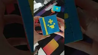 Флаг Казахстана на кубике рубика 