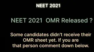NEET 2021 OMR sheet is out.