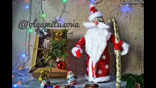 "Вязаный дед мороз крючком из трикотажной пряжи своими руками мастер класс для начинающих/DIY"