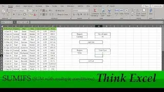 SUM with multiple conditions | SUMIFS | Think Excel