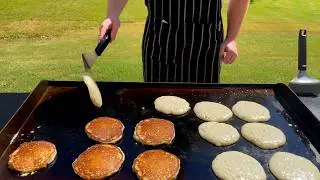 Homemade Pancakes From Scratch On The Blackstone Griddle
